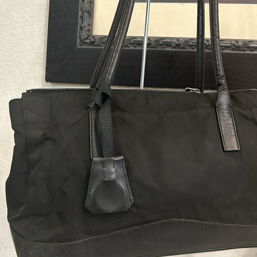 Prada black Tessuto nylon and leather shoulder bag vintage - Picture 2 of 12